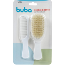 Escova e Pente Baby Cerdas Naturais Buba