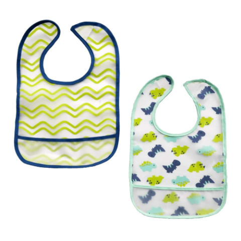 Kit 2 Babadores com Bolso Dino Buba