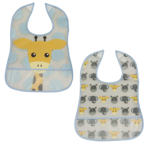 Kit 2 Babadores Com Bolso Girafa Girotondo Baby