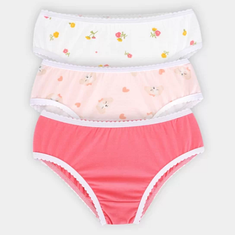 Kit 3 Calcinhas Infantil Brandili Malha