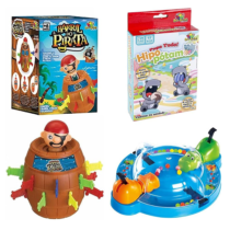 Kit Jogo Pula Pirata Barril + Jogo Hipopótamo Papa Tudo Art Brink