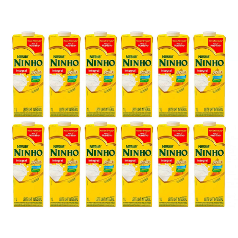 Kit Leite Integral Ninho 1L 12 Unidades