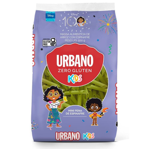 Macarrão de Arroz e Espinafre Urbano Mini Pena Kids 500g