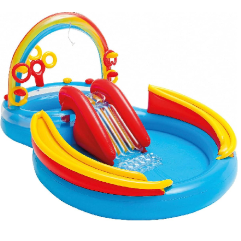 Piscina Playground com escorregador Arco Íris 206L