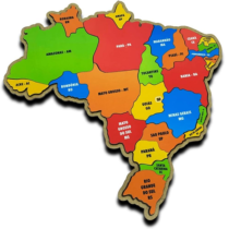 Quebra Cabeça Mapa Do Brasil Em Madeira Tamanho Grande
