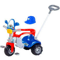 Triciclo Tico Tico Zoom Policia Com Capacete Luz E Som Magic