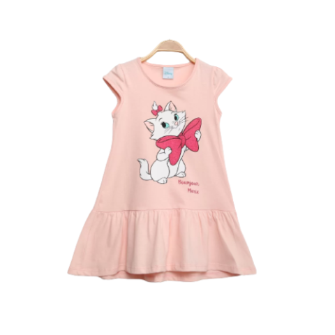 Vestido Infantil Disney Marie Rosa