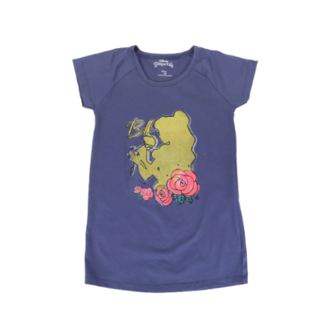 Vestido Infantil Disney Princesa Bella Flower Jeans