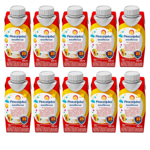 10 Unidades Bebida Láctea Infantil Piracanjuba Excellence Fase Pré Escolar 200ml