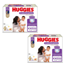 2 Pacotes Fralda Huggies Roupinha Natural Care XXG 52 unidades