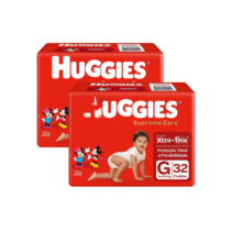 2 Pacotes Huggies Supreme Care G 32 Unidades