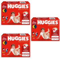 3 Pacotes Fralda Supreme Care Huggies XXG 58 unidades