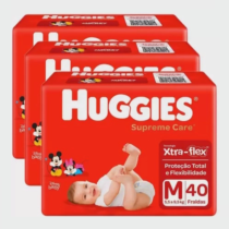 3 Pacotes Huggies Supreme Care M 40 Unidades