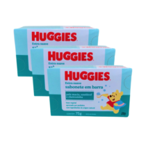 3 Sabonetes Huggies Extra Suave 75g