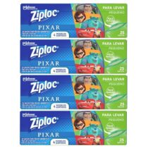 4 Unidades Ziploc Sacos Herméticos para Levar Pixar com 25 unidades