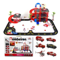 Auto Pista Carrinhos Hot Posto De Bombeiros