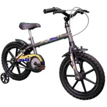 Bicicleta Aro 16 Dino Grafite com Rodinhas Track Bikes