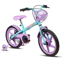 Bicicleta Infantil Aro 16 Verden Fofys com cestinha e rodinhas