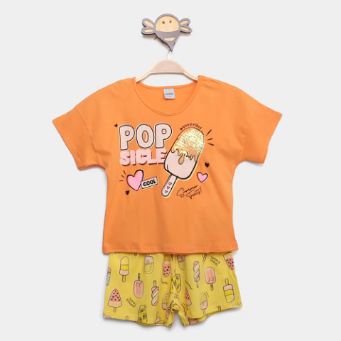Conjunto Menina Rovitex Shorts e Blusa Estampado