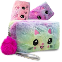 Estojo Necessaire Grande Infantil Pelucia Gatinho Com Alça