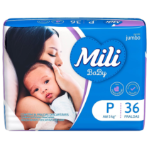 Fralda Mili Ultra Seca Jumbo P 36 Unidades