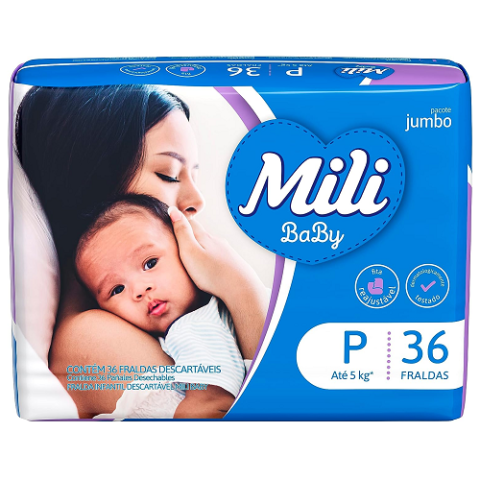 Fralda Mili Ultra Seca Jumbo P 36 Unidades