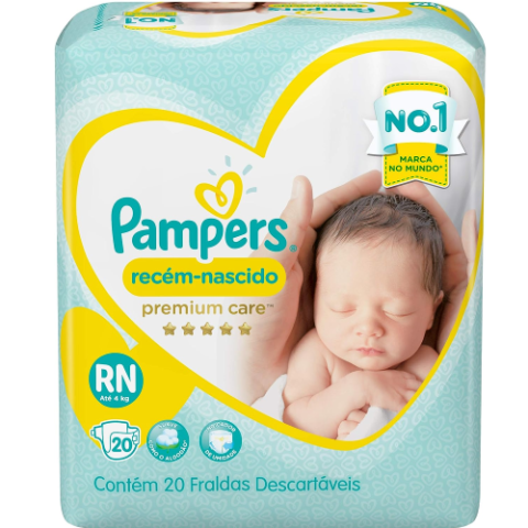 Fralda Pampers Premium Care RN 20 Unidades