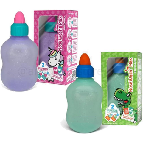 Garrafa de Lavagem Nasal Nosewash Max Dinossauro ou Unicornio