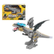 Jurassic Fun Metal Dragon Cinza com Luz e Som Multikids