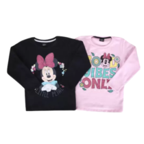 Kit 2 Blusas Moletom Infantil Disney Manga Longa Minnie Mouse