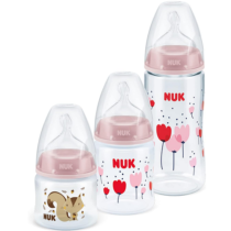Kit 3 Mamadeiras Starter FC Girl NUK 90ml/150ml/300ml