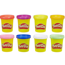 Kit 8 Potes Massinha Cores Variadas Play-Doh