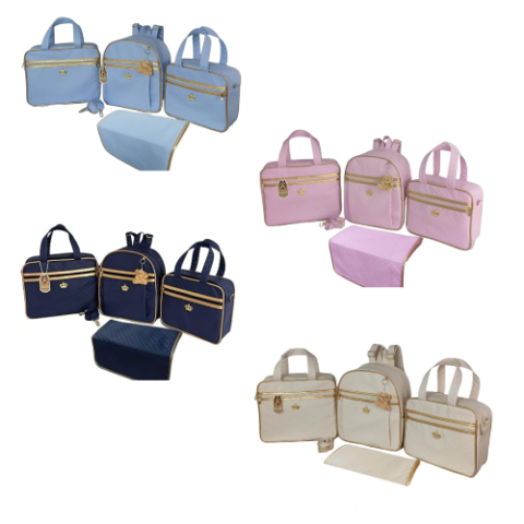 Kit Bolsa Bebê Saída Maternidade Com Mochila e Trocador + Chaveiro