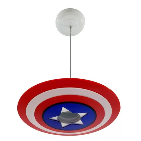 Lustre Pendente Plafon Escudo Capitão América
