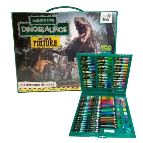 Maleta de Pintura Mundo dos Dinossauro com 150 peças