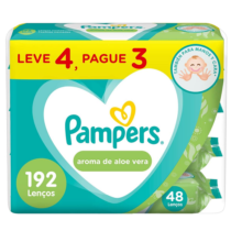 Lenços Umedecidos Pampers Aroma de Aloe Vera 192 Unidades