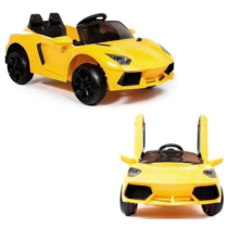 Mini Carro Infantil Motor Elétrico Esportivo com Controle Remoto Amarelo Baby Style