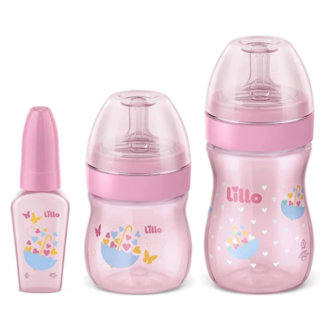 Kit Mamadeira Lillo Primeiros Passos 50/150/240ml