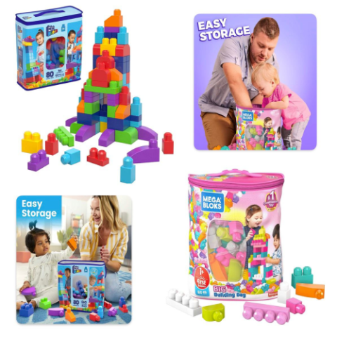Mega Bloks Mattel Sacola de 80 Blocos