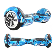 Skate Elétrico Hoverboard 6,5″ com Bluetooh, Led e Bolsa Azul Camuflado