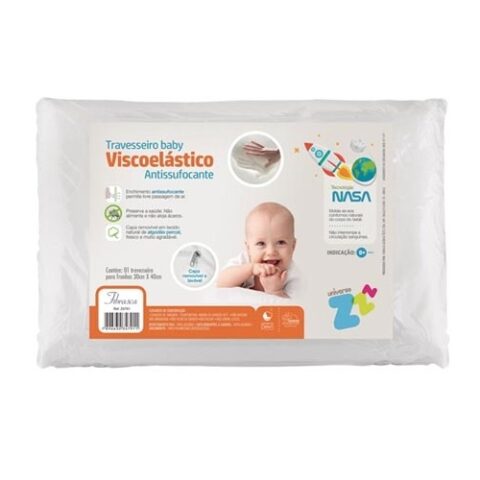 Travesseiro Baby Viscoelástico Antissufocante Fibrasca 30x40cm
