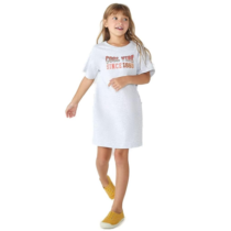Vestido Infantil Hering T-shirt Com Paetês Cinza