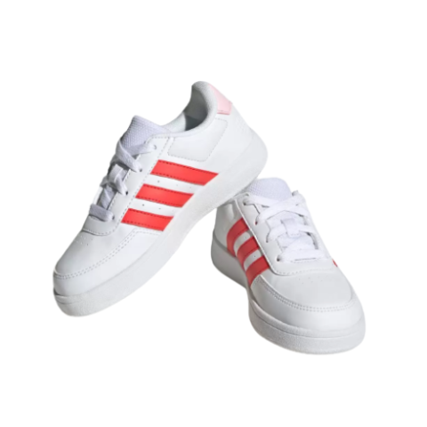 Tênis Infantil Adidas Breaknet Lifestyle Court Lace Branco/Vermelho