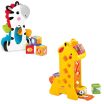 Zebra Blocos Surpresas e Girafa Pick a Block Fisher Price