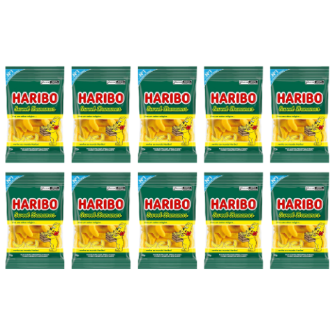 10 Pacotes Bala de Gelatina Sweet Bananas 50g