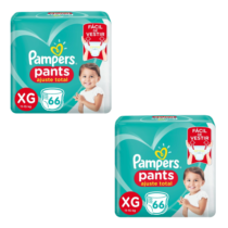 2 Pacotes Fralda Pampers Pants Ajuste Total XG 66 unidades 2 Pacotes Fralda Pampers Pants Ajuste Total XG 66 unidades