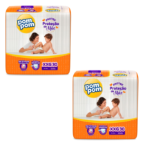 2 Pacotes Fralda Pom Pom Protek XXG 30 Unidades