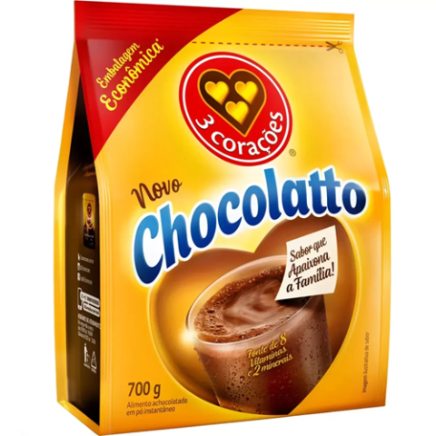 3 Corações Achocolatado em Pó Chocollato 700g