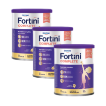 3 Latas Fortini Complete Baunilha 800g Danone