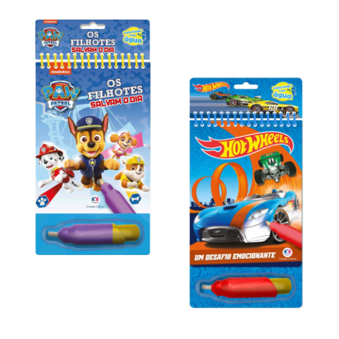 Aqua Book Patrulha Canina e Hot Wheels